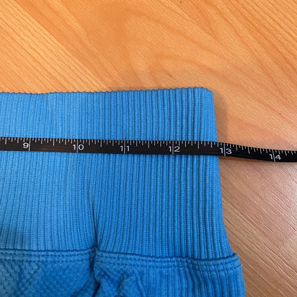 Victoria's Secret Pink Active Leggings Womens Large Blue White High Waist Pocket - Picture 3 of 9